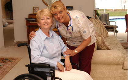 Accident or Surgery Recovery New Port Richey, FL Recovery Patient in wheelchair with caregiver